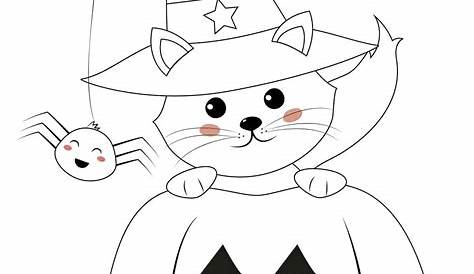 halloween cat printable coloring pages