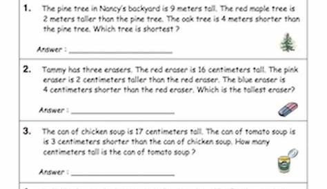 Customary and Metric Units of Length | First Grade Math Worksheets