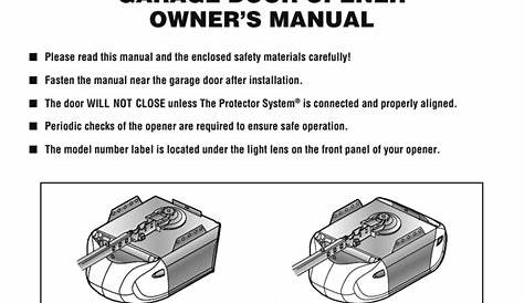 Chamberlain 248730 Garage Door Opener User Manual | Manualzz