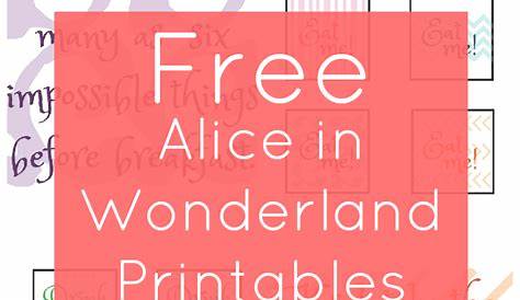Alice In Wonderland Free Printables - Free Printable