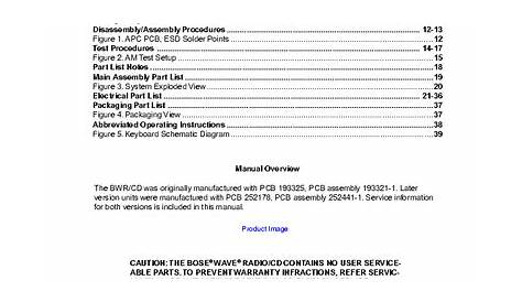 Service manual : Bose Wave radio/ CD Wave Radio-CD.pdf, Service Manual