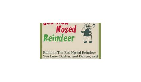 words for rudolph the red nosed reindeer printable