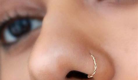 14K Gold Twisted Seamless Ring Hoop in 2020 (With images) | Nose ring