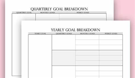 goal breakdown worksheet