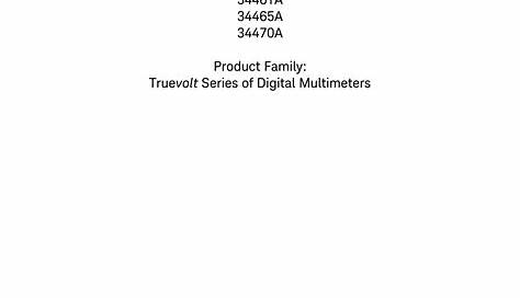 Keysight Technologies Truevolt 34460A, Truevolt 34461A, Truevolt 34465A