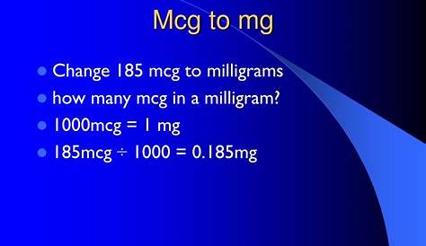 mcg to mg chart