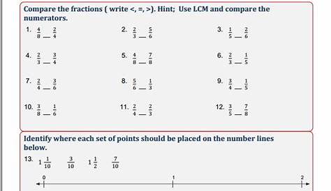 Compare Fractions 5th Grade Math Worksheet - EduMonitor