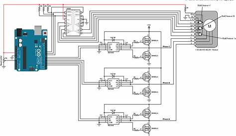 Sensored brushless DC motor control with Arduino - Simple Circuit