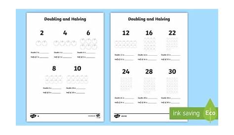 halving and doubling worksheet