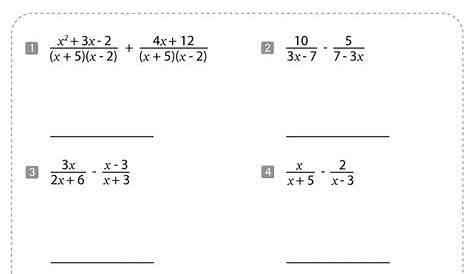 Adding and Subtracting Rational Expressions Worksheets - Math Monks