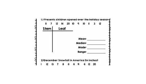 stem and leaf plot worksheets with answers