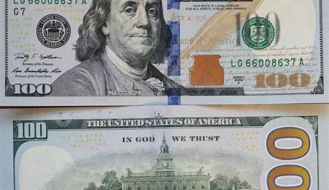 Printable 100 Dollar Bill Front And Back - Printable Templates