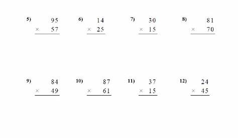 Multiply 2 digits by 2 digit part 3 worksheet