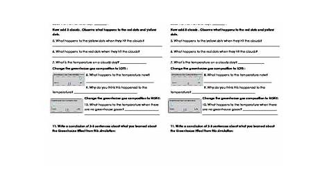 greenhouse effect worksheet answers