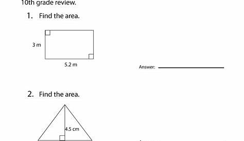 math work for 10th graders