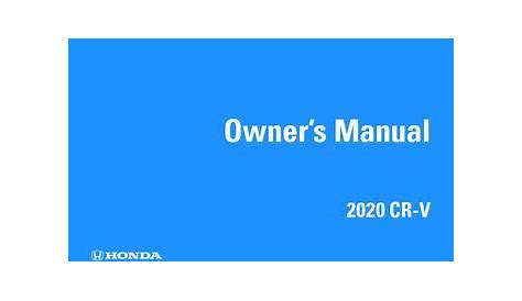 2020 Honda CR-V Owner's Manual PDF (671 Pages)