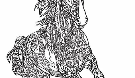 Free printable horse adult coloring page. Download it in PDF format at