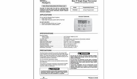 White Rodgers Thermostat 1F80-0224 Manual - Manuals Books