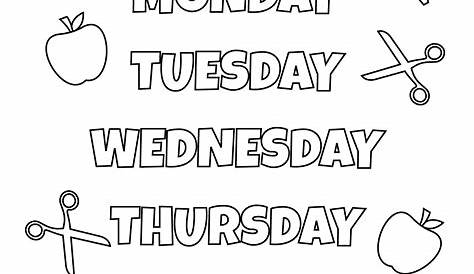 preschool worksheets days of the week