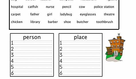 printable worksheets on nouns