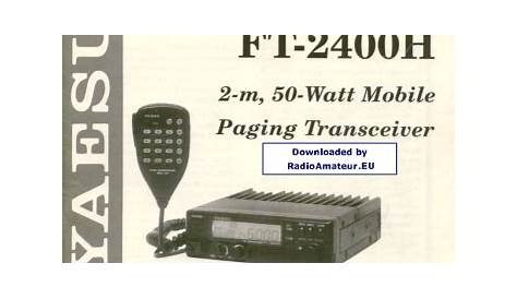 Yaesu FT-2400H User Manual | Manualzz