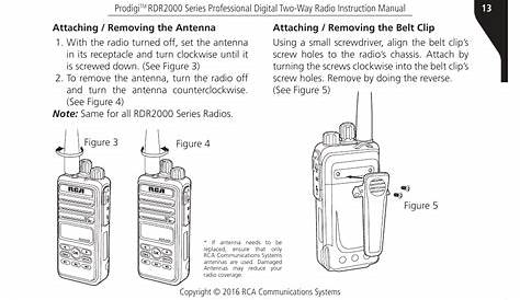 RCA Communications Systems RDR2500U two way radio User Manual RDR2500