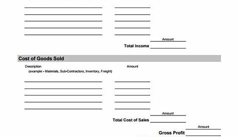simple profit and loss template pdf