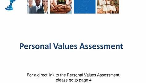 personal values assessment worksheet