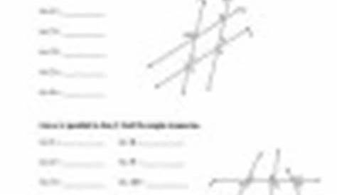 properties of parallel lines worksheets answers