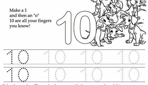 number 10 worksheet for preschool