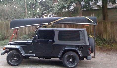 canoe on jeep wrangler soft top