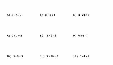 Free Printable Math Worksheets 6Th Grade Order Operations - Lexia's Blog