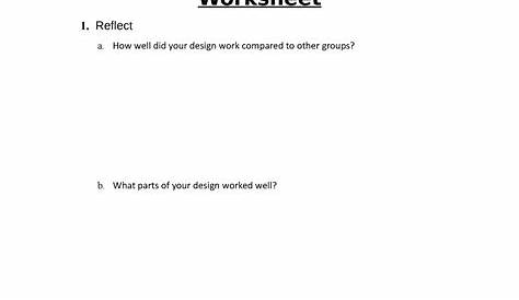 Balloon Powered Car Worksheet - Reflect a. How well did your design work compared to other