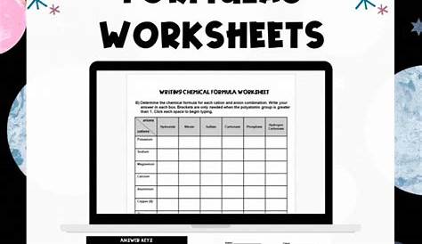 CHEMISTRY Writing Chemical Formulas Practice Worksheets | Practices
