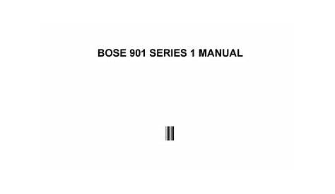 bose 901 manual