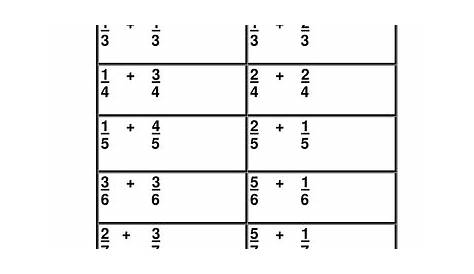fractions with like denominators worksheet