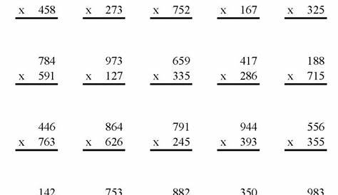 BlueBonkers - Multiplication Practice Sheets: Three Digit number, p3