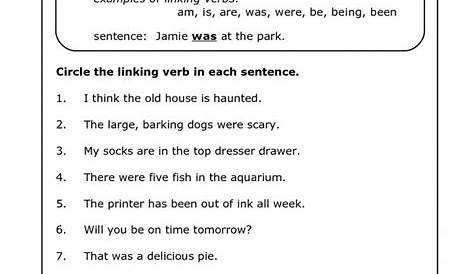 11+ Linking Verbs Worksheet For Kindergarten | Linking verbs, Helping