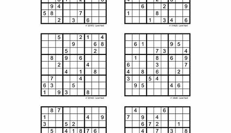 printable sudoku difficult - free sudoku printable 6 per page sudoku