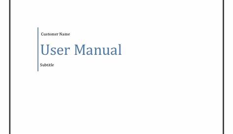 6 Free User Manual Templates - Excel PDF Formats