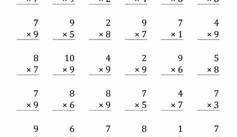 multiplication sheets for 3rd graders