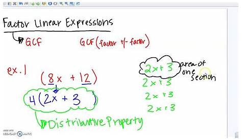factor linear expressions worksheet