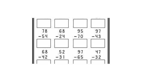 2 Digit Subtraction Without Regrouping Worksheets First Grade Math