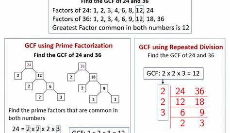 gcf and lcm worksheets grade 6