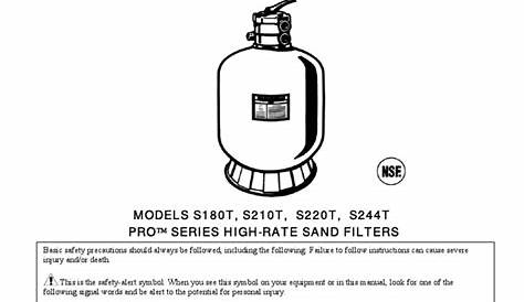 Hayward s244t Sand Filter Manual145 | PDF | Pump | Filtration
