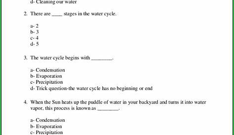 grade 2 the water cycle worksheet