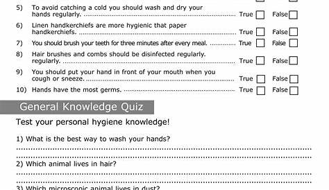 Personal Hygiene Worksheets For Preschoolers