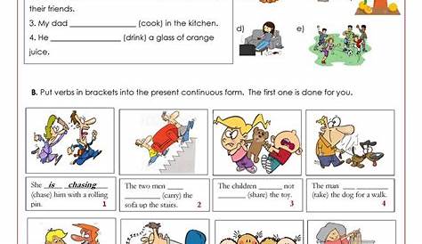 Present Continuous Tense - English ESL Worksheets for distance learning