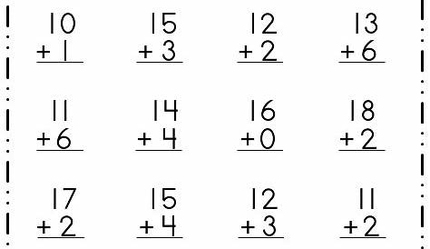 Free 1 Digit Addition Math Worksheet - Free4Classrooms