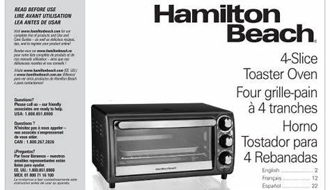 Hamilton Beach Toaster Oven (31142) - Use and Care Guide